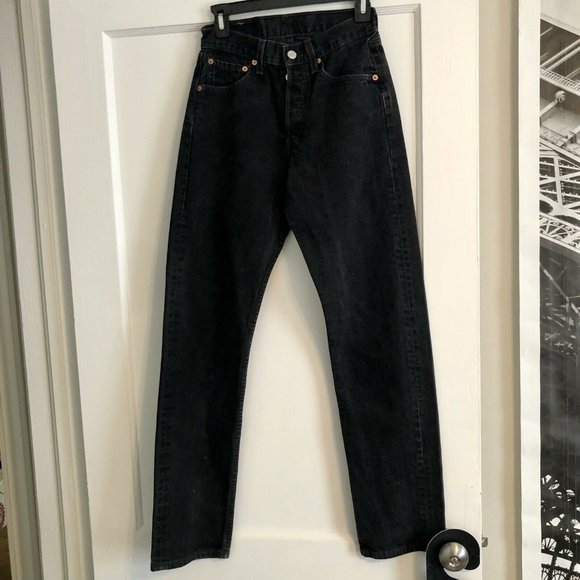 $168 LEVI'S Authorized Vintage 501 Original Straight Leg Jeans Faded Black 26 - Picture 2 of 12